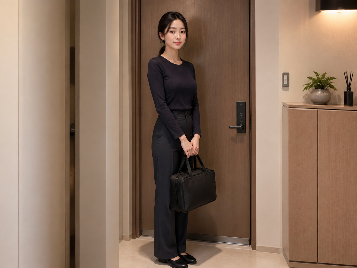 수원 광교 방문 홈케어 일정을 준비하는 젊은 성인 한국 여성 관리사